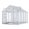 Greenhouse 2.42x2.5x2.26M Aluminium Double Doors Green House Garden Shed
