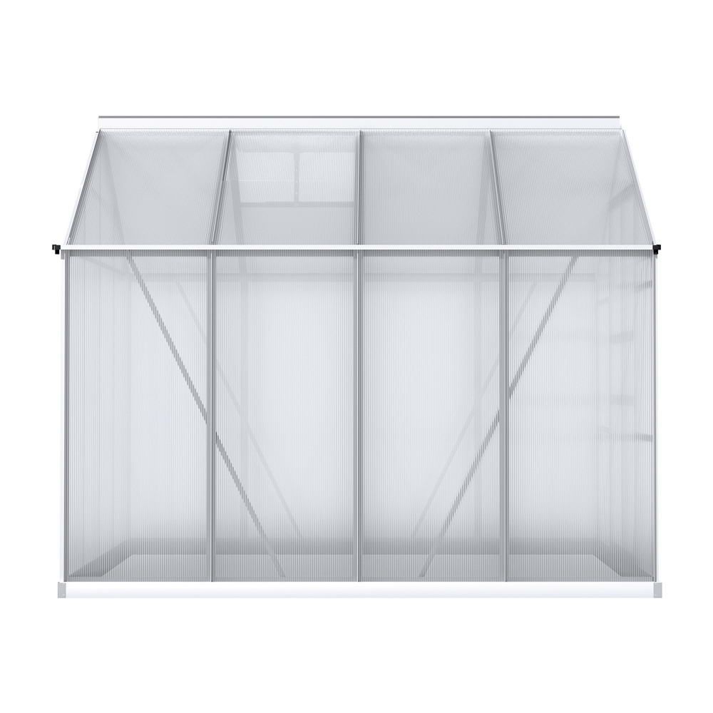 Greenhouse 2.42x2.5x2.26M Aluminium Double Doors Green House Garden Shed