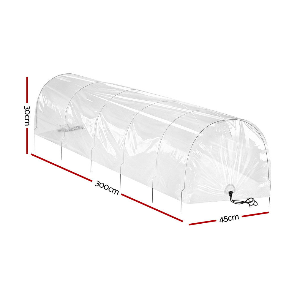 Mini Greenhouse 300x45x30cm Tunnel Clear PVC Steel Frame Portable