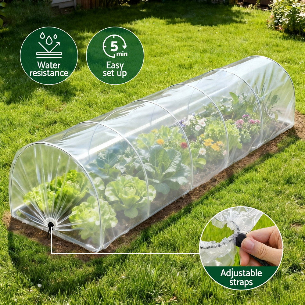 Mini Greenhouse 300x45x30cm Tunnel Clear PVC Steel Frame Portable
