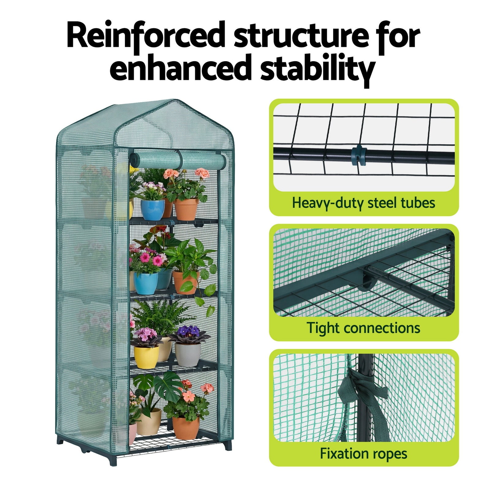 Green Fingers Greenhouse 4 Tiers Mini Green House Garden Bed 1.6x0.7x0.5M