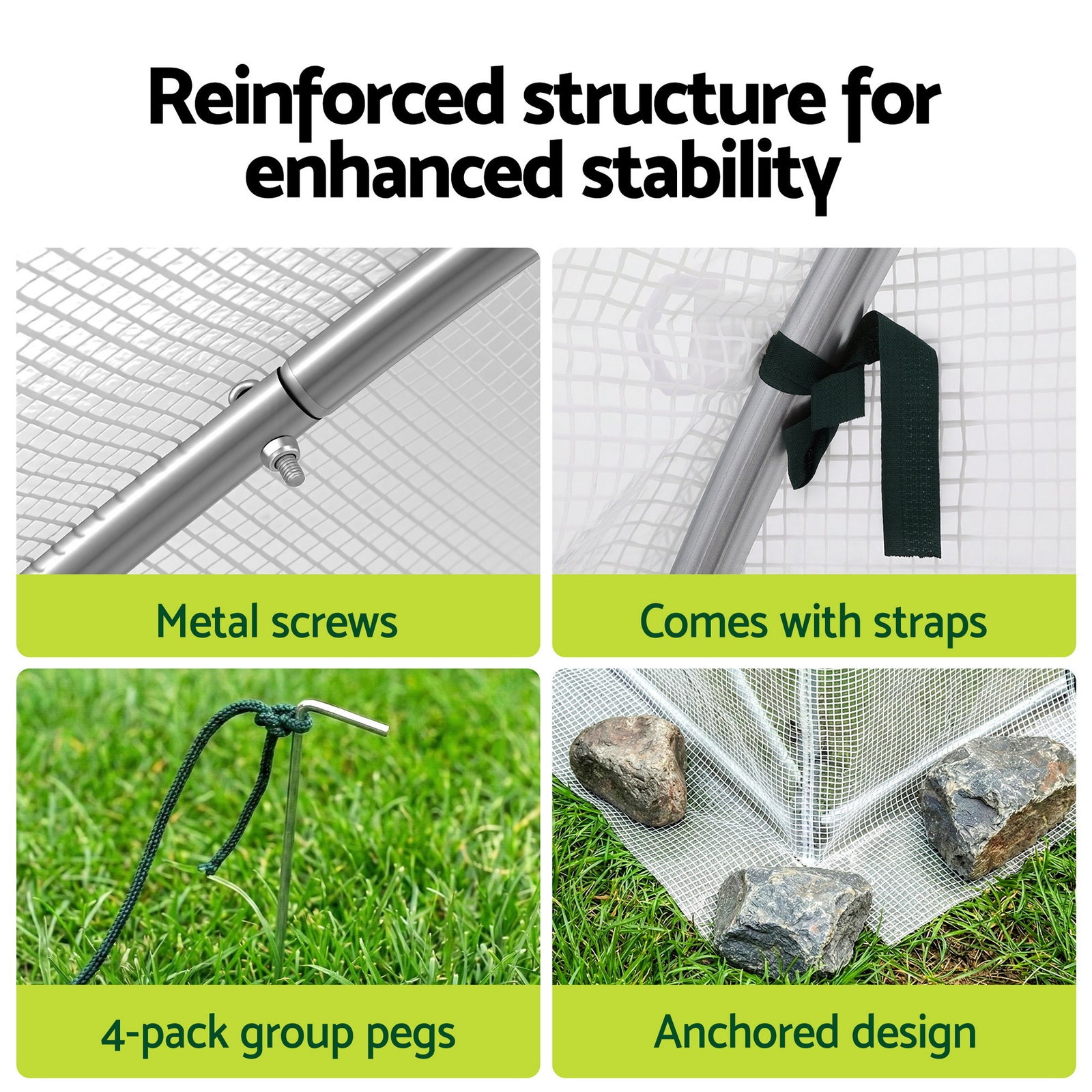 Greenhouse 3x2x2M Walk in Green House White