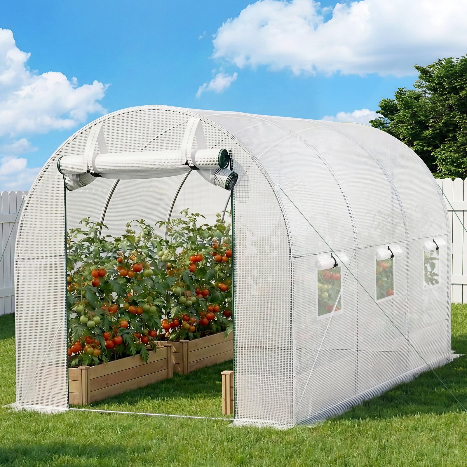 Greenhouse 3x2x2M Walk in Green House White