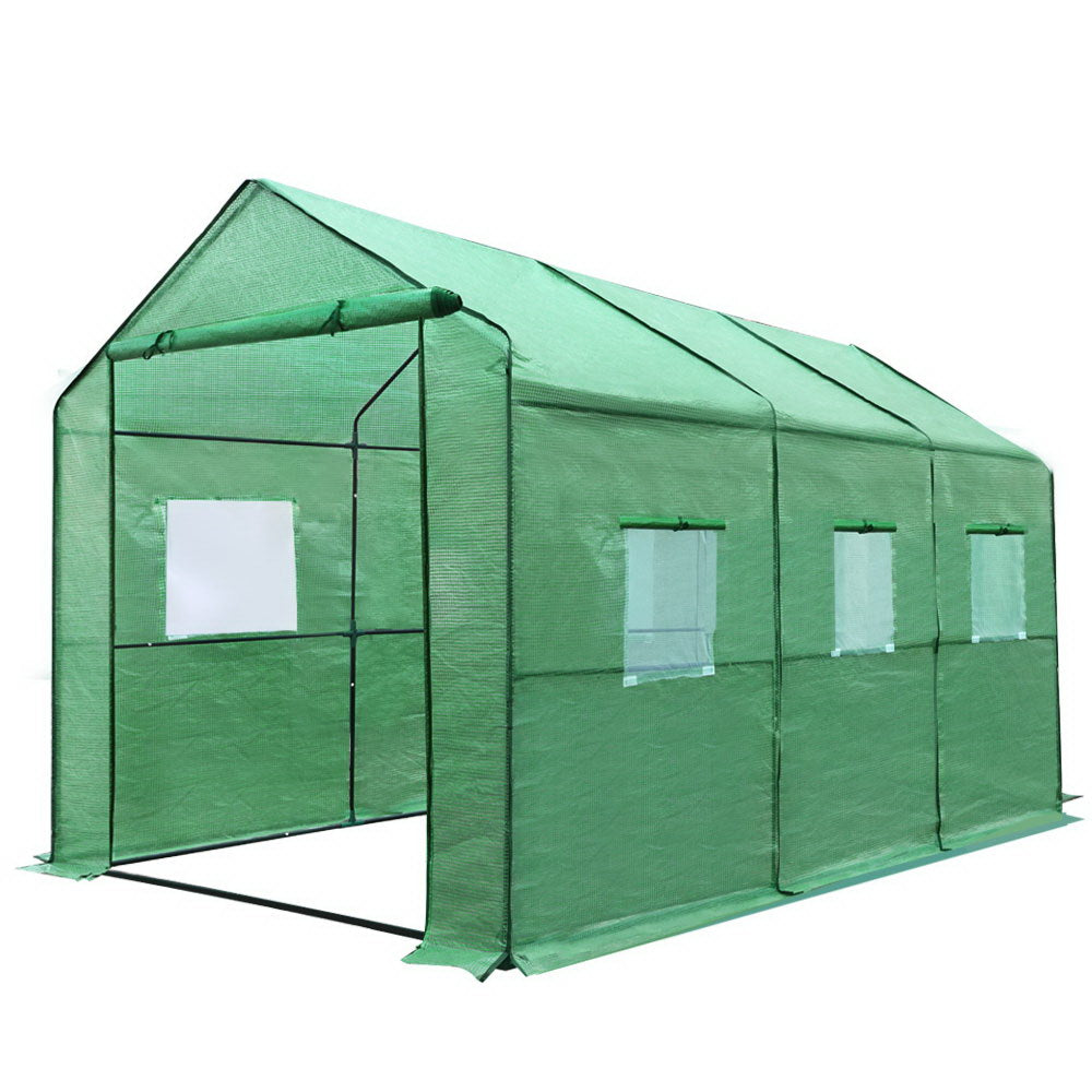 Green Fingers Greenhouse 3.5x2x2M Walk in Green House Tunnel Plant Garden Shed