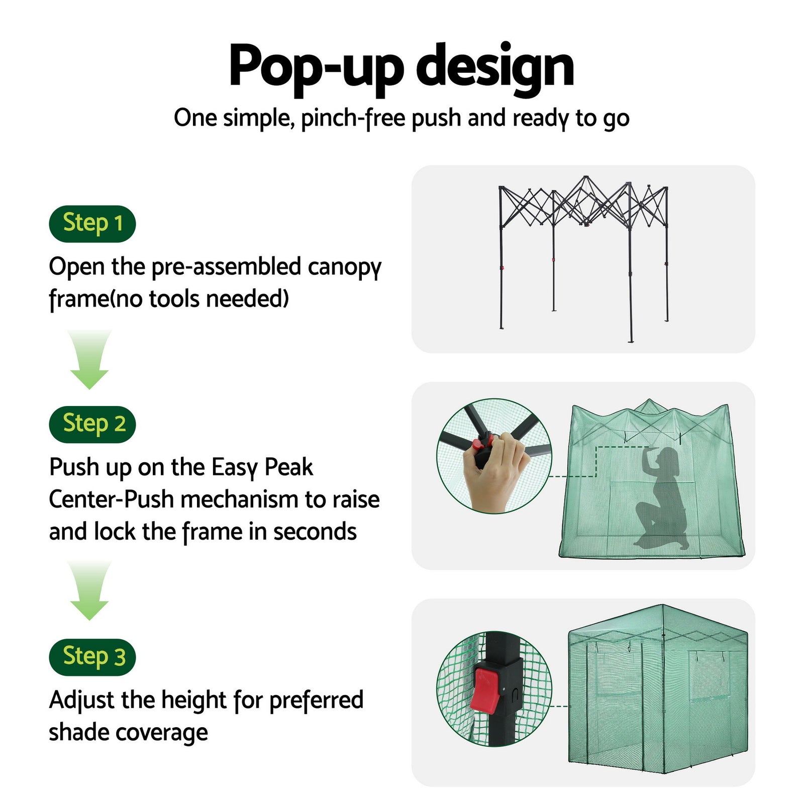 Green Fingers Greenhouse 180x240x240cm Steel Frame PE Cover Outdoor Shelter