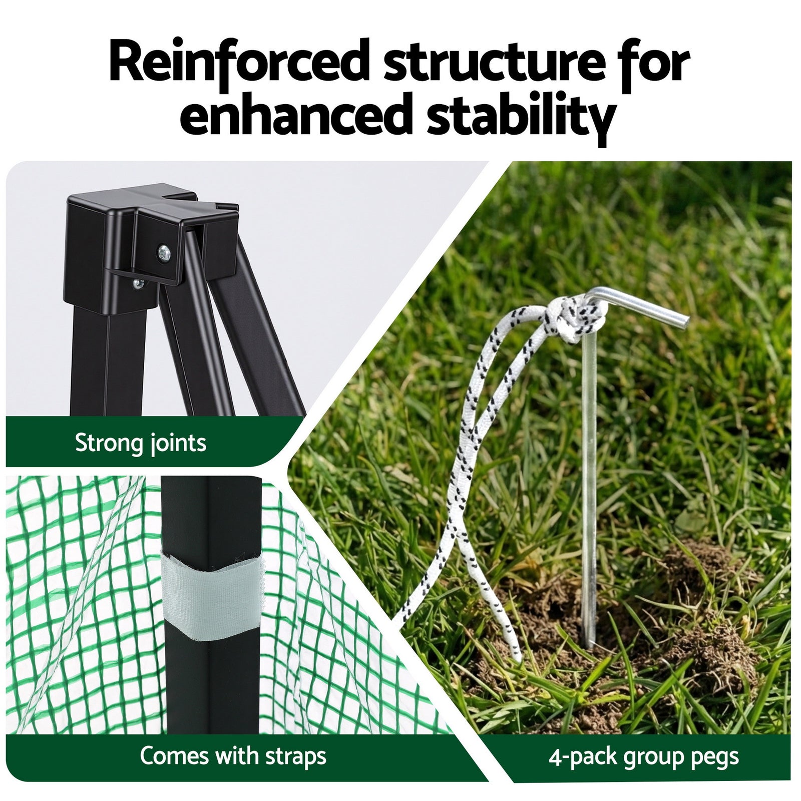 Green Fingers Greenhouse 180x240x240cm Steel Frame PE Cover Outdoor Shelter