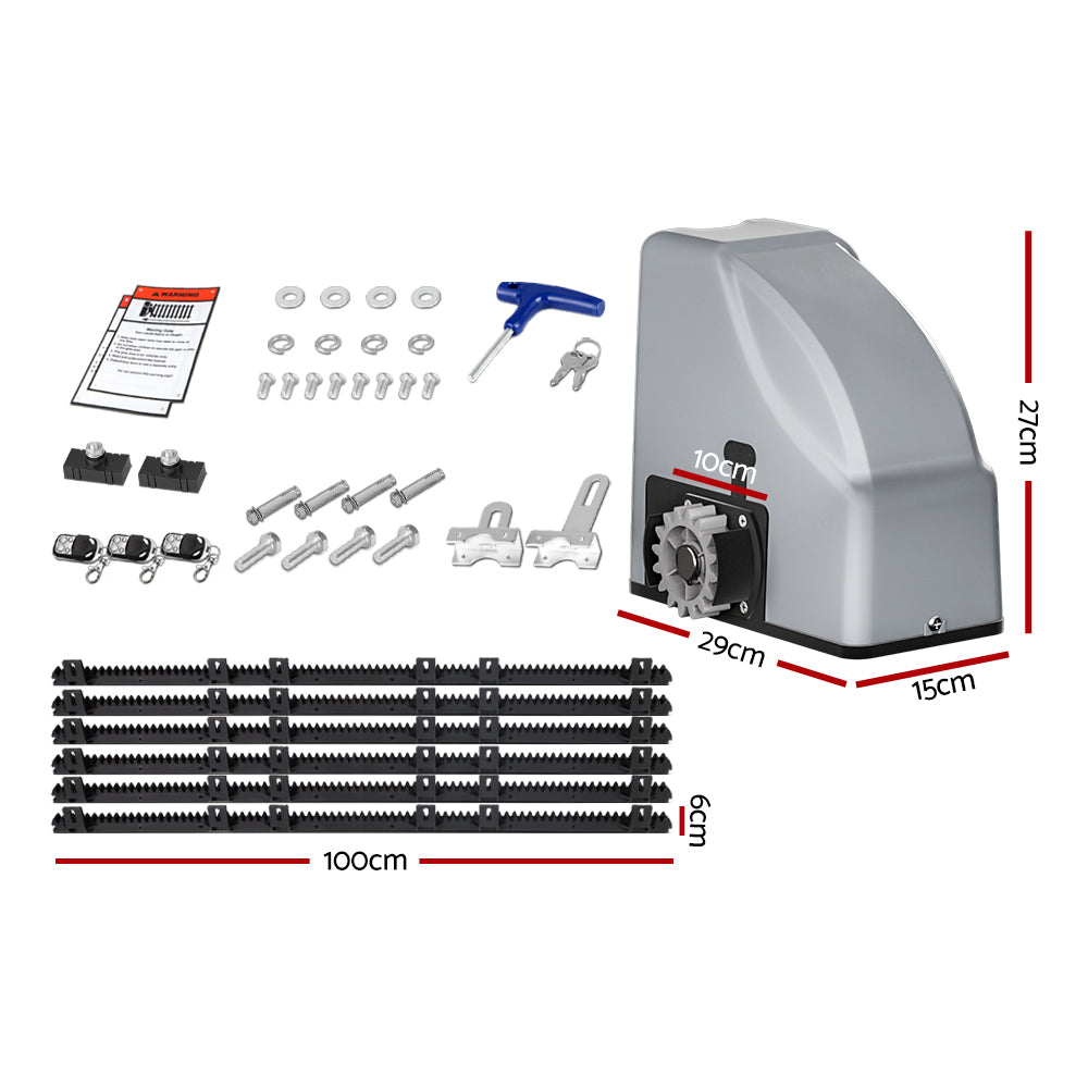 LockMaster Electric Sliding Gate Opener 800KG 6M Hardware Kit