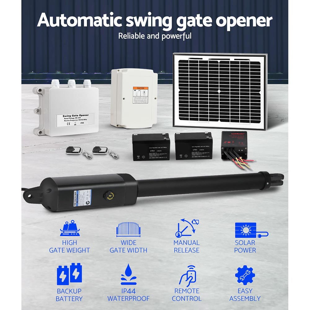 Single Swing Gate Opener 500KG 10W Solar Panel