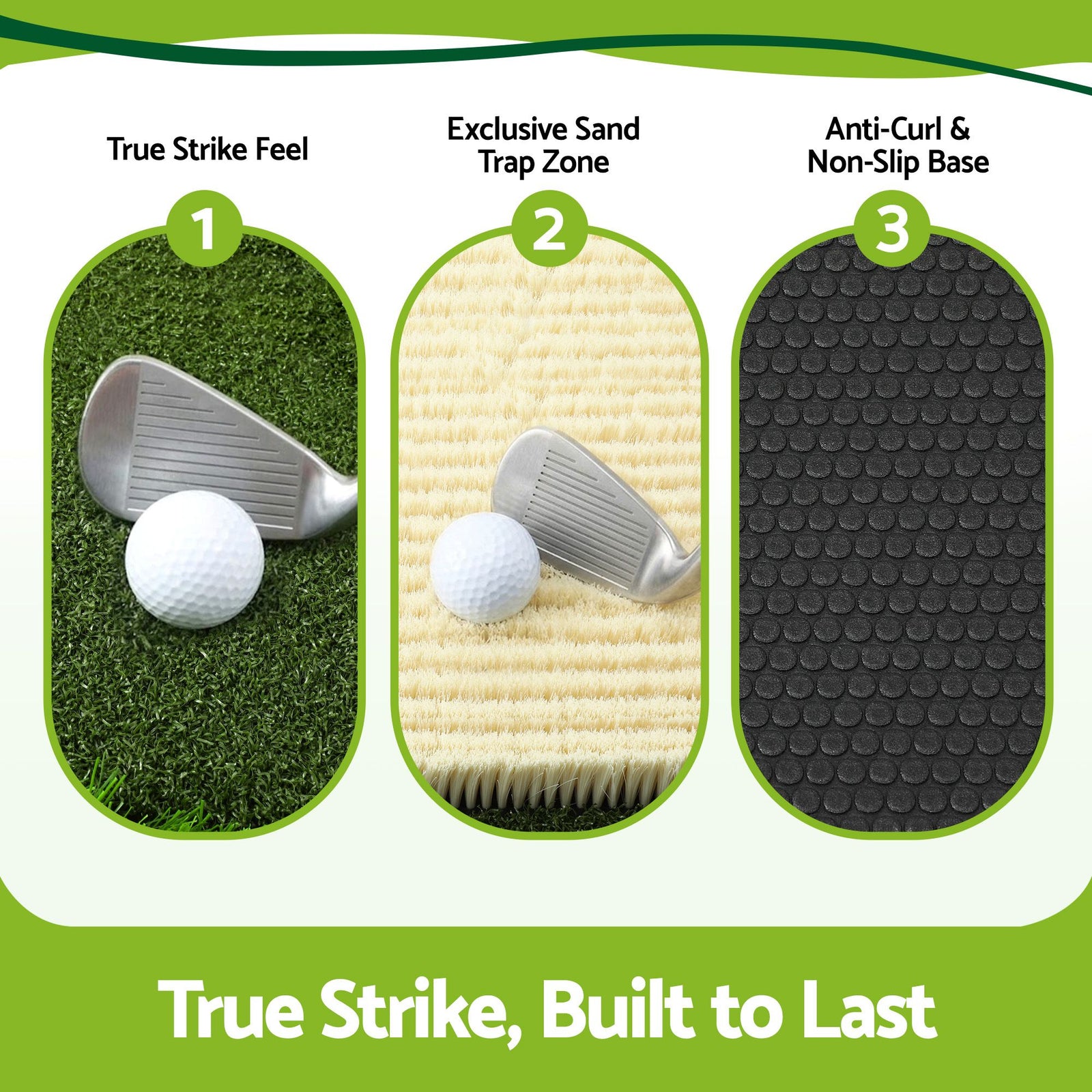Golf Hitting Mat Practice Turf 4 in 1 Foldable Training Aid Backyard