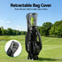 Golf Cart Bag Rolling Buggy Club Organiser Synthetic Leather Black