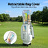 Golf Cart Bag Rolling Buggy Club Organiser Synthetic Leather White