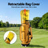 Golf Cart Bag Rolling Buggy Club Organiser Synthetic Leather Yellow