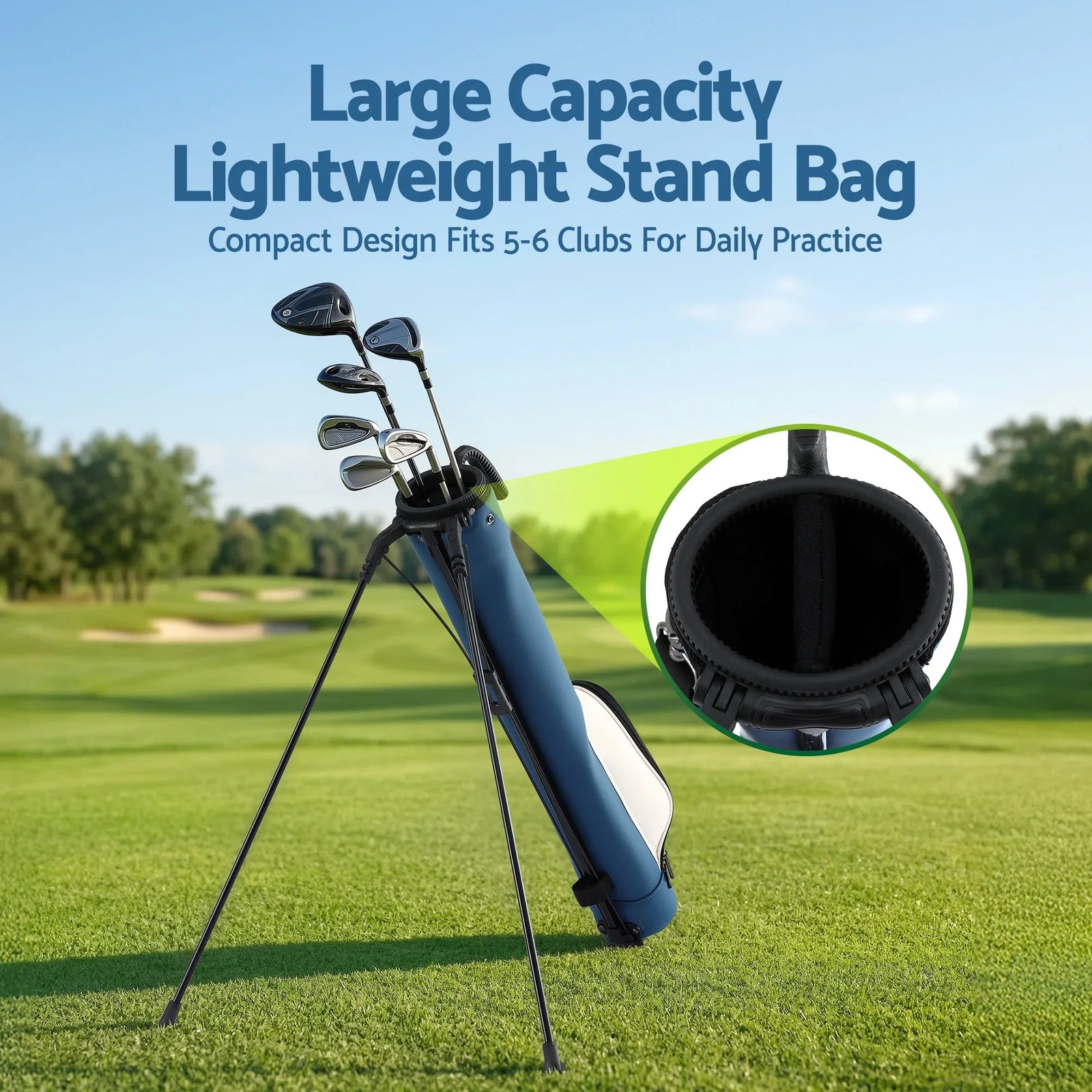 Golf Stand Bag Lightweight Sunday Pitch And Putt Bag Blue