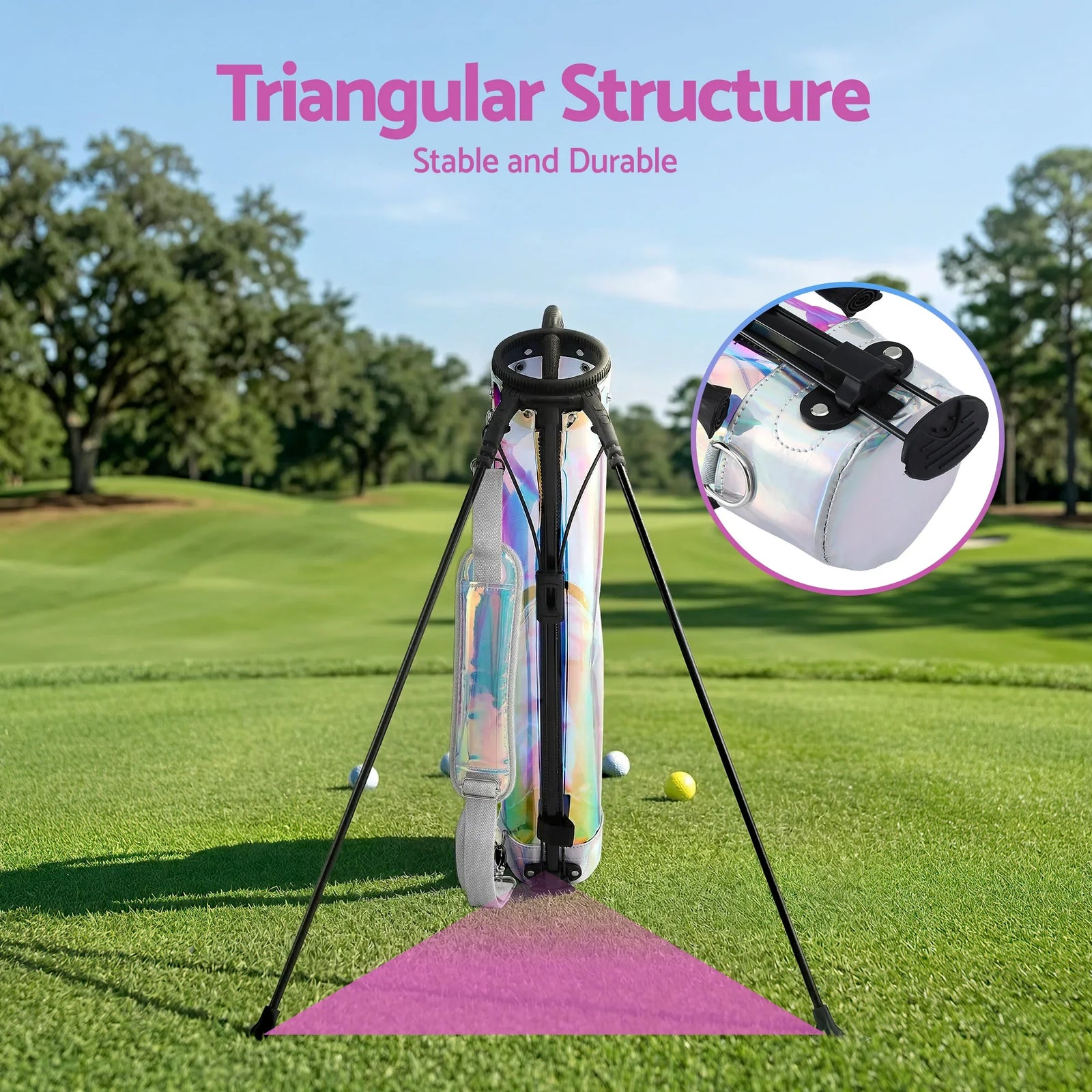 Golf Stand Bag Lightweight Sunday Pitch And Putt Bag Holographic