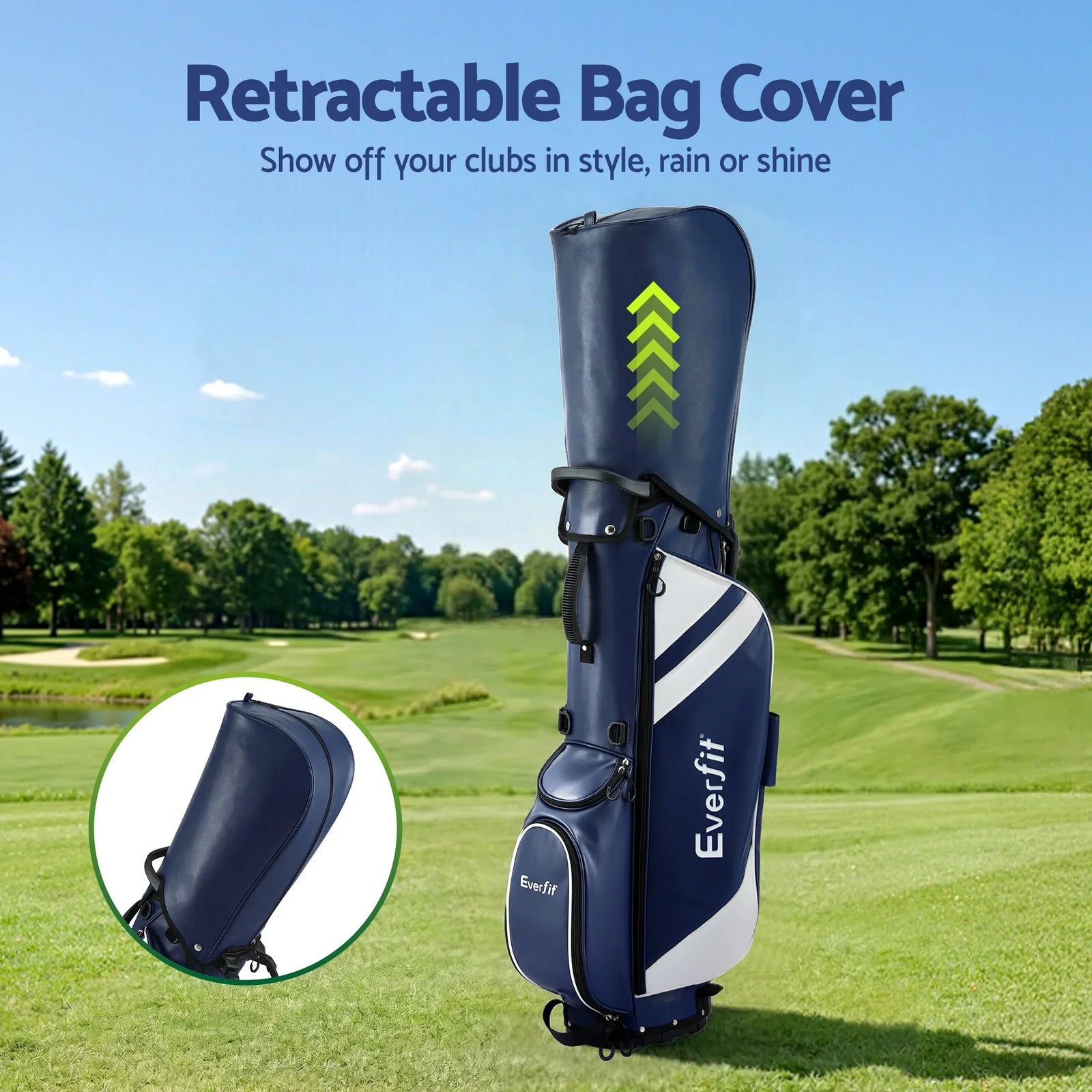 Golf Stand Bag Lightweight Carry Bag Dual Strap Club Divider Blue
