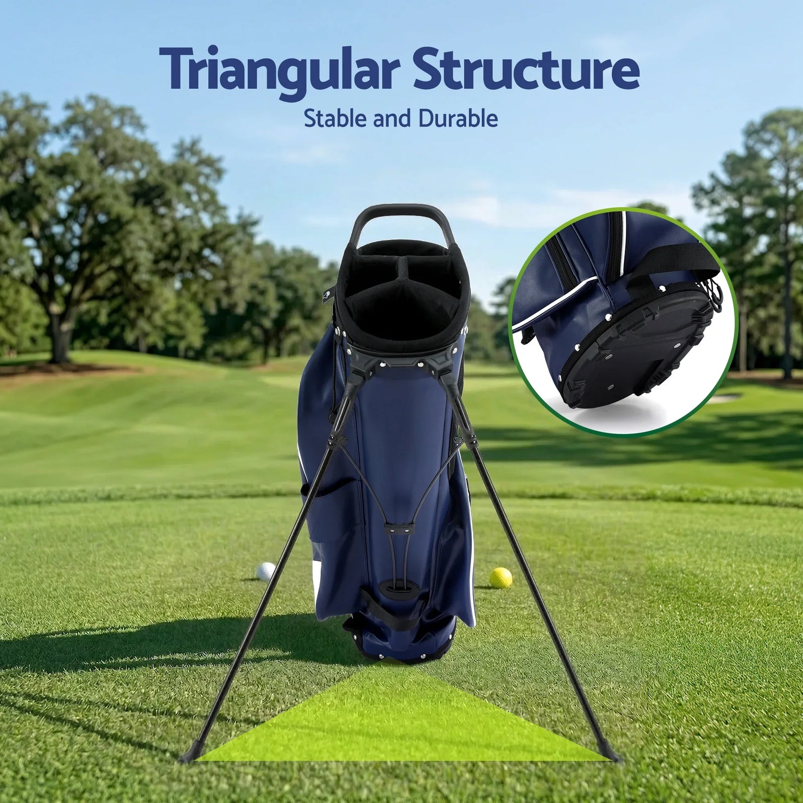 Golf Stand Bag Lightweight Carry Bag Dual Strap Club Divider Blue