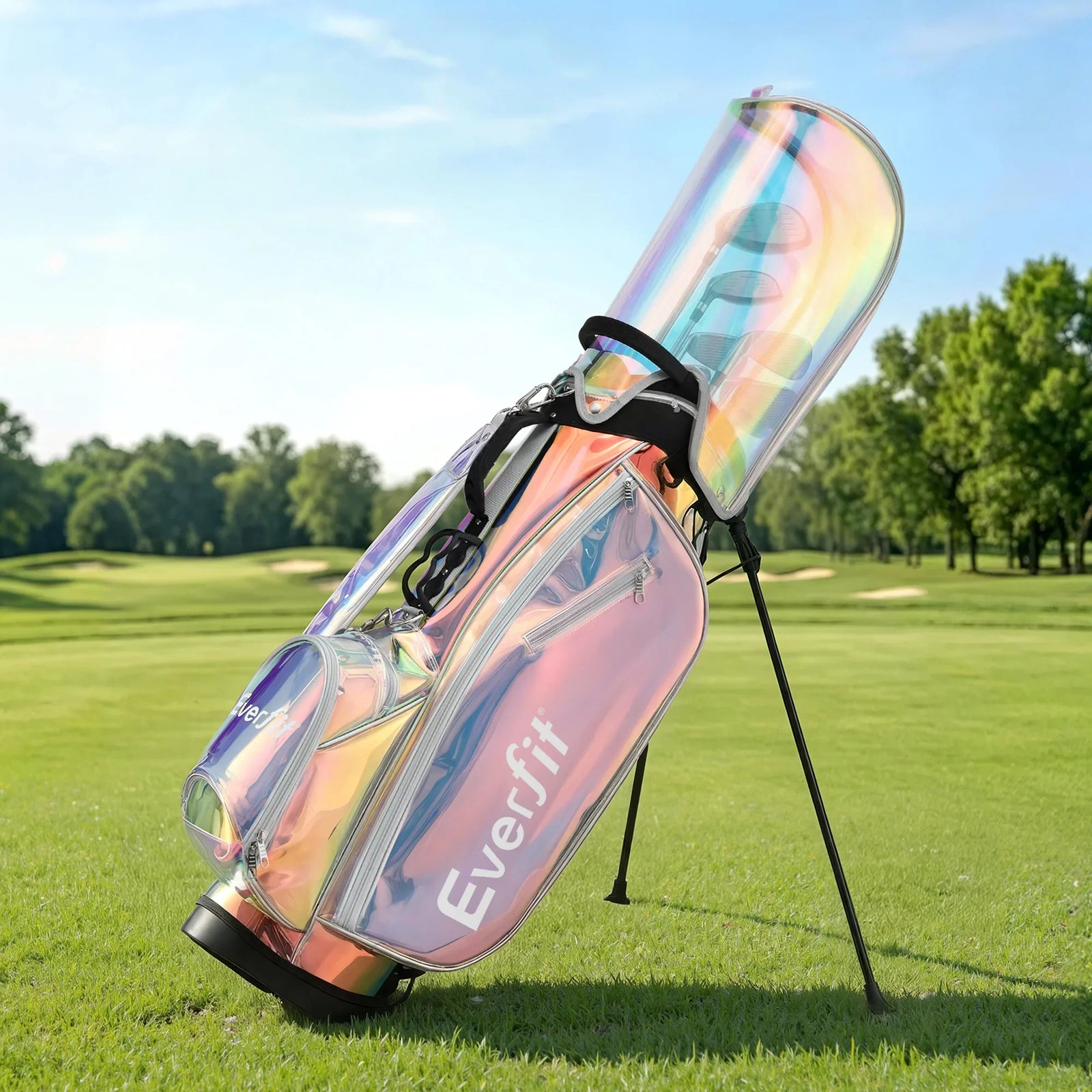 Golf Stand Bag Lightweight Carry Bag Dual Strap Club Divider Holographic