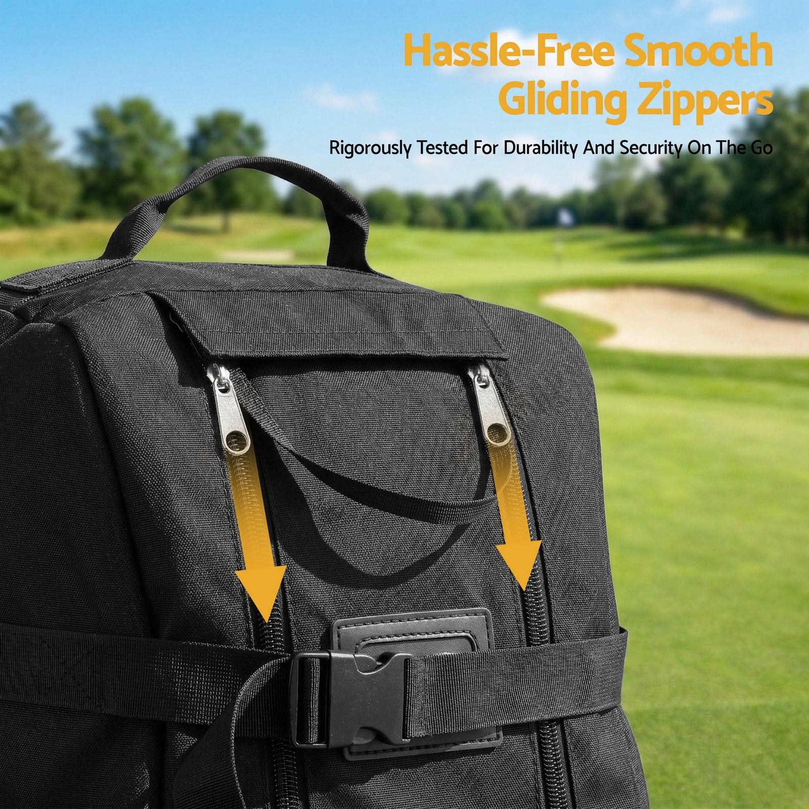 Golf Travel Bag Flight Cover Foldable Soft Case Wheels Black
