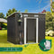 Livsip 1.94x1.21M Metal Garden Shed with Base Lock Dark Grey Storage