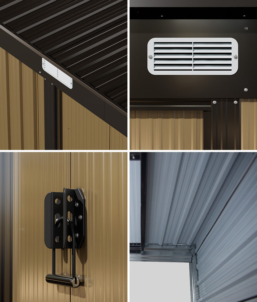 Livsip Garden Shed Outdoor Storage 2.38x1.31M Tool Cabin Steel House