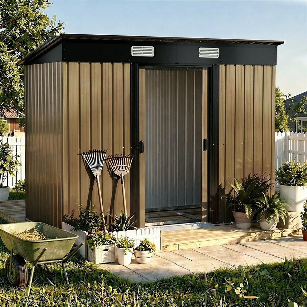Livsip Garden Shed Outdoor Storage 2.38x1.31M Workshop Shelter Base