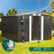 Livsip 2.57x2.05M Metal Garden Shed with Base Lock Dark Grey Storage
