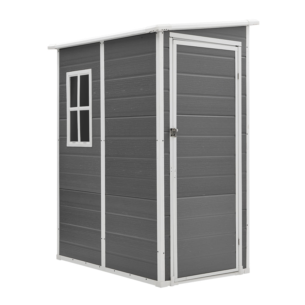 Garden Shed Outdoor Storage 1.52x1M Workshop Tool House Grey