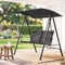 Gardeon Outdoor Swing Chair with Adjustable Canopy 142cmx172cm Stand Black
