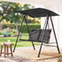 Gardeon Outdoor Swing Chair with Adjustable Canopy 142cmx172cm Stand Black