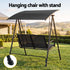 Gardeon Outdoor Swing Chair with Adjustable Canopy 142cmx172cm Stand Black