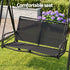 Gardeon Outdoor Swing Chair with Adjustable Canopy 142cmx172cm Stand Black