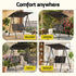 Gardeon Outdoor Swing Chair with Adjustable Canopy 142cmx172cm Stand Black