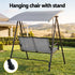 Gardeon Outdoor Swing Chair with Adjustable Canopy 142cmx172cm Stand Grey