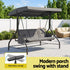 Gardeon Outdoor Swing Chair with Canopy Convertible Hanging Bed Grey