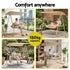 Outdoor Swing Chair 2-Seater Rattan Seat with Canopy Beige