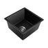 Kitchen Sink 38x38cm Granite Basin Single Bowl Black