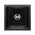 Kitchen Sink 38x38cm Granite Basin Single Bowl Black