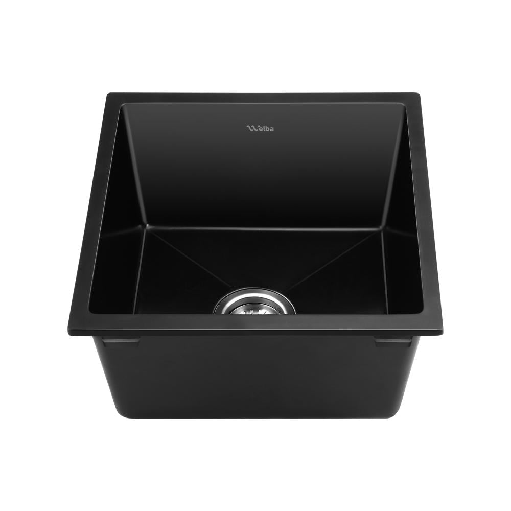 Kitchen Sink 38x38cm Granite Basin Single Bowl Black