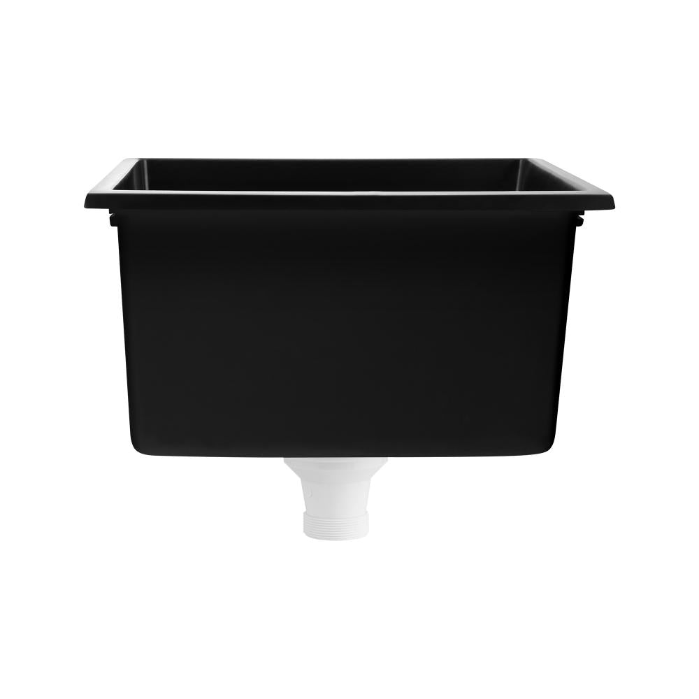 Kitchen Sink 38x38cm Granite Basin Single Bowl Black