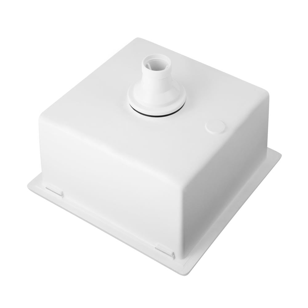 Kitchen Sink 38x38cm Granite Basin Single Bowl White