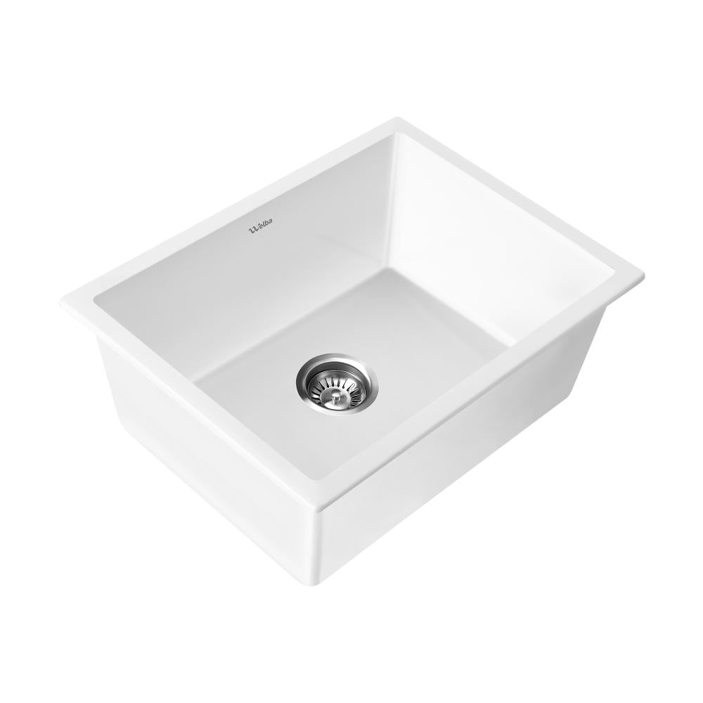 Kitchen Sink 55x45cm Granite Basin Single Bowl White