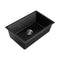 70x45cm Black Granite Kitchen Sink Single Bowl Deep Basin R15 Under Mount