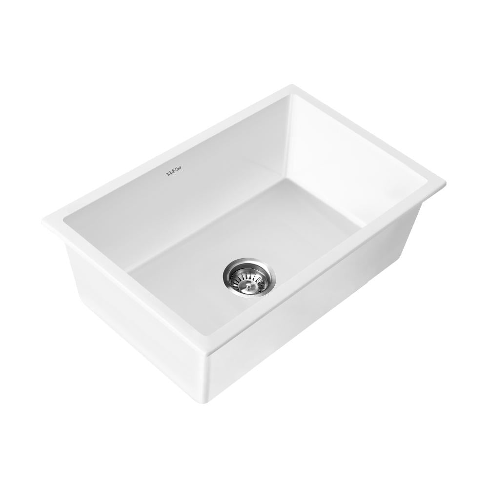 Kitchen Sink 70x45cm Granite Basin Single Bowl White