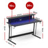 Gaming Desk with LED Lights Computer Desk Table with Monitor Shelf Power 120cm
