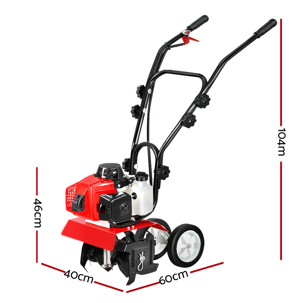 Giantz 63CC Tiller Garden Cultivator Rototiller 4 Blades Soil Plower Rotary Hoe