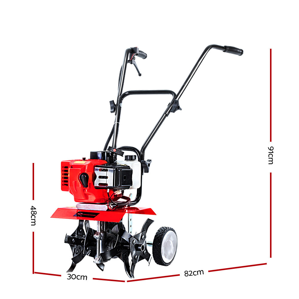 Giantz 65CC Tiller Rototiller Garden Cultivator 4 Blades Soil Power Rotary Hoe