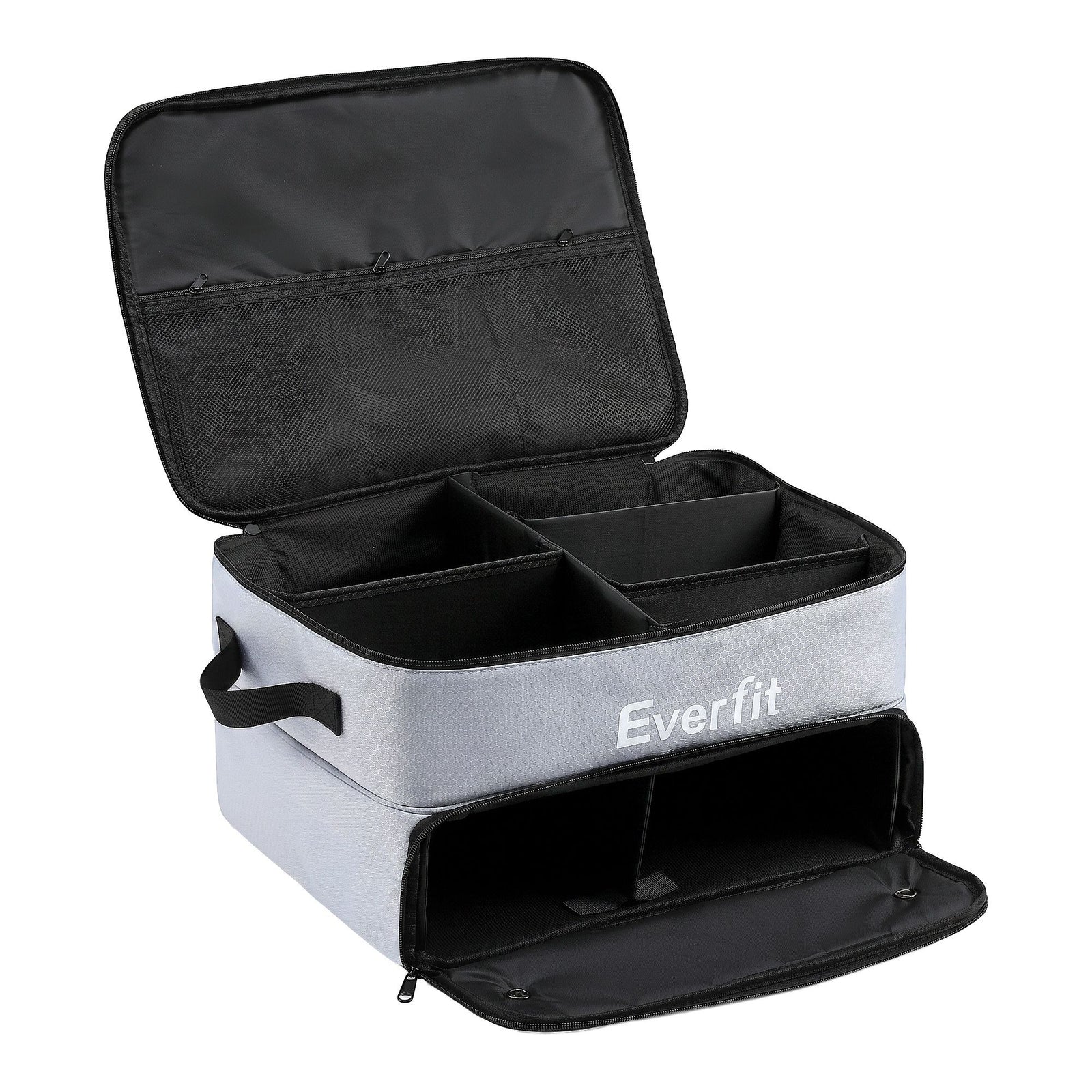 Golf Trunk Organizer for Car 2-Tier Storage Bag Shoe Compartment Grey Set