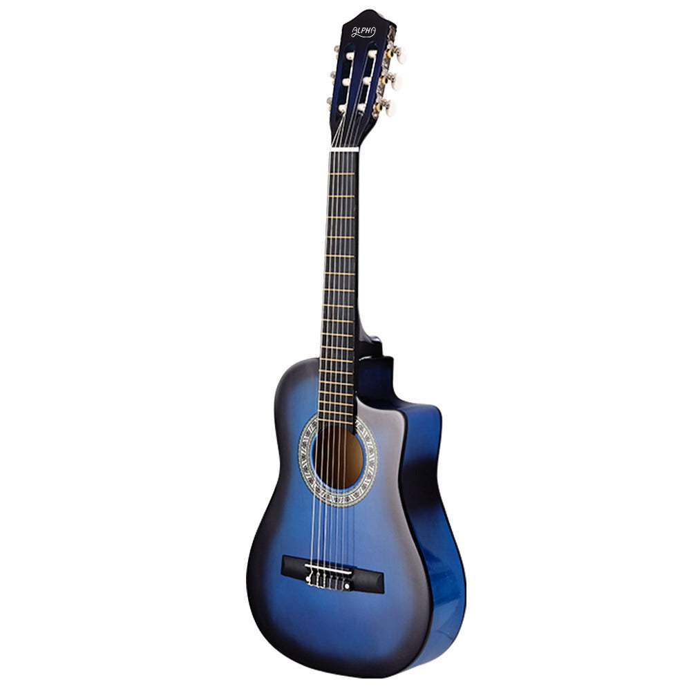Classical Guitar 34 Inch Kids Beginner Nylon String with Bag Picks Blue