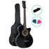 38" Acoustic Guitar – Cutaway Steel‑String, Black, Bag & Accessories