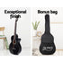 38" Acoustic Guitar – Cutaway Steel‑String, Black, Bag & Accessories